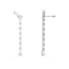 LUXE 4.00ct Lab Diamond Drop Earrings with IGI Certified Pear-Cut Diamonds in 18K White Gold
