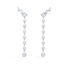 LUXE 4.00ct Lab Diamond Drop Earrings with IGI Certified Pear-Cut Diamonds in 18K White Gold