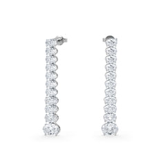 LUXE 6.00ct Lab Diamond Drop Earrings with IGI Certified Oval-Cut Diamonds in 18K White Gold