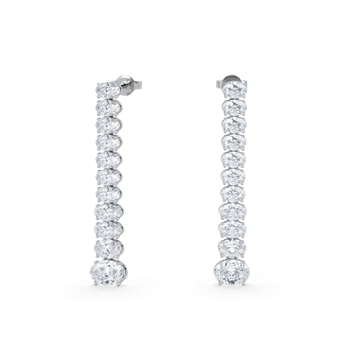 LUXE 6.00ct Lab Diamond Drop Earrings with IGI Certified Oval-Cut Diamonds in 18K White Gold