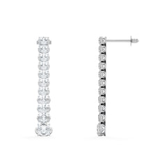 LUXE 6.00ct Lab Diamond Drop Earrings with IGI Certified Oval-Cut Diamonds in 18K White Gold