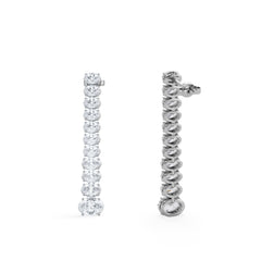 LUXE 6.00ct Lab Diamond Drop Earrings with IGI Certified Oval-Cut Diamonds in 18K White Gold