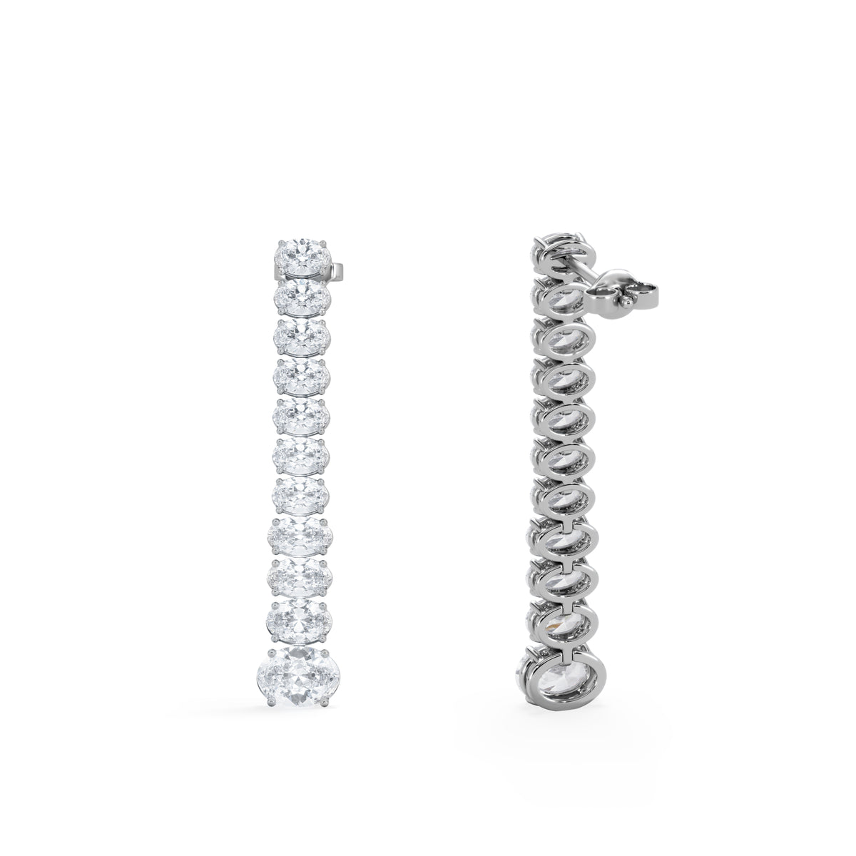 LUXE 6.00ct Lab Diamond Drop Earrings with IGI Certified Oval-Cut Diamonds in 18K White Gold