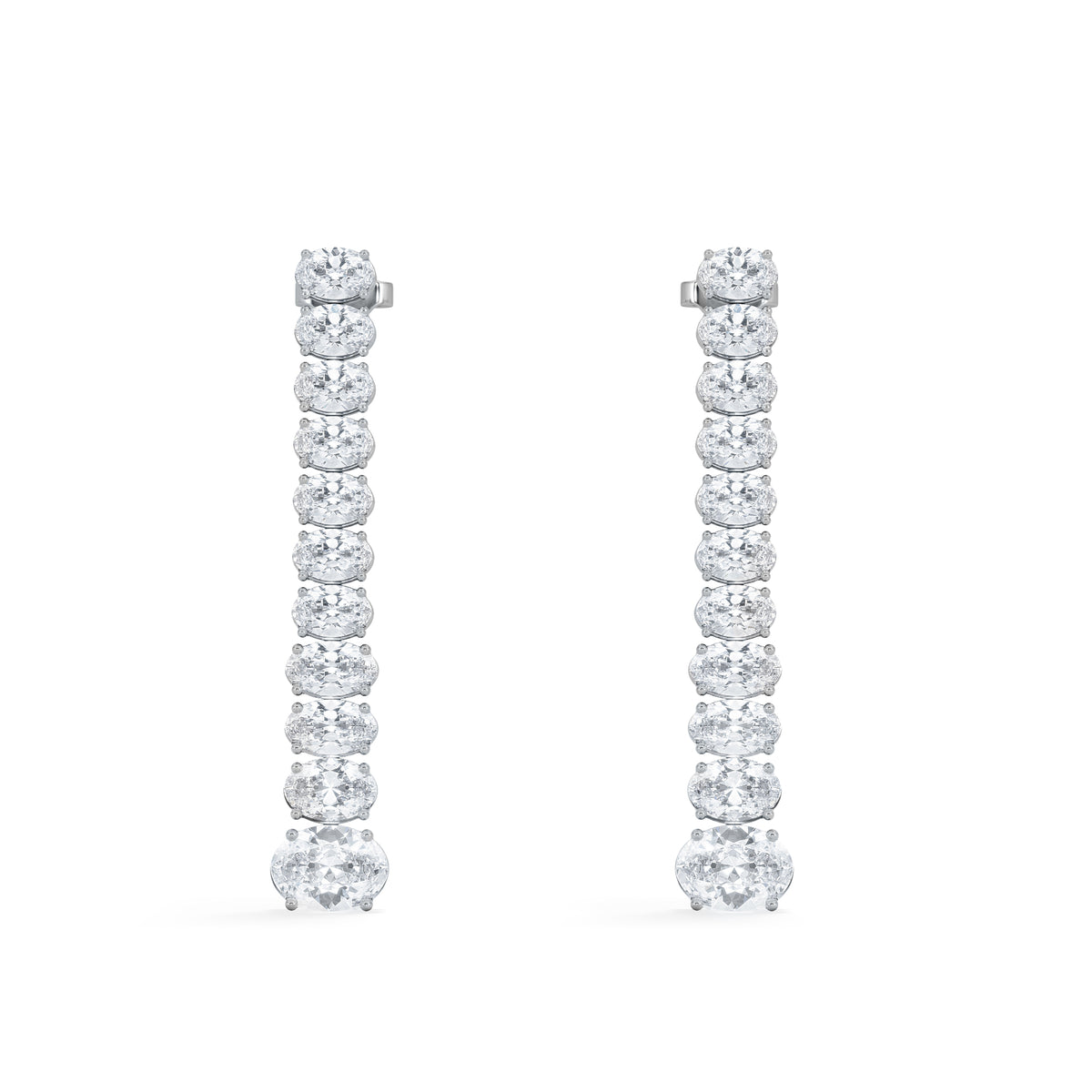 LUXE 6.00ct Lab Diamond Drop Earrings with IGI Certified Oval-Cut Diamonds in 18K White Gold
