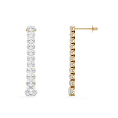 LUXE 6.00ct Lab Diamond Drop Earrings with IGI Certified Oval-Cut Diamonds in 18K Yellow Gold