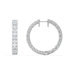 LUXE 8.00ct Lab Diamond Hoop Earrings with IGI Certified Oval-Cut Diamonds in 18K White Gold