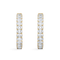 LUXE 8.00ct Lab Diamond Hoop Earrings with IGI Certified Oval-Cut Diamonds in 18K Yellow Gold