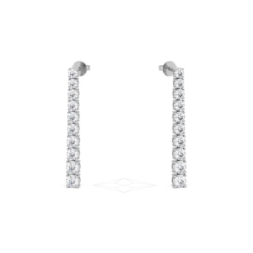 LUXE 5.00ct Lab Diamond Drop Earrings with IGI Certified Brilliant-Cut Diamonds in 18K White Gold