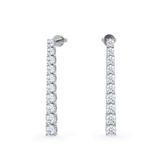 LUXE 5.00ct Lab Diamond Drop Earrings with IGI Certified Brilliant-Cut Diamonds in 18K White Gold