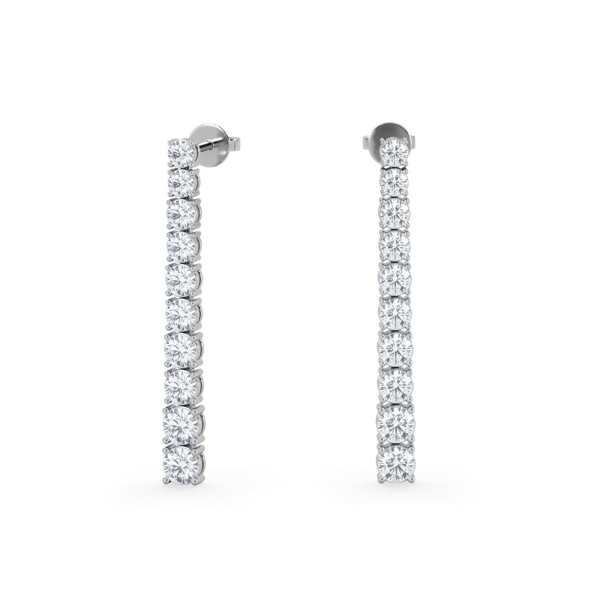 LUXE 5.00ct Lab Diamond Drop Earrings with IGI Certified Brilliant-Cut Diamonds in 18K White Gold