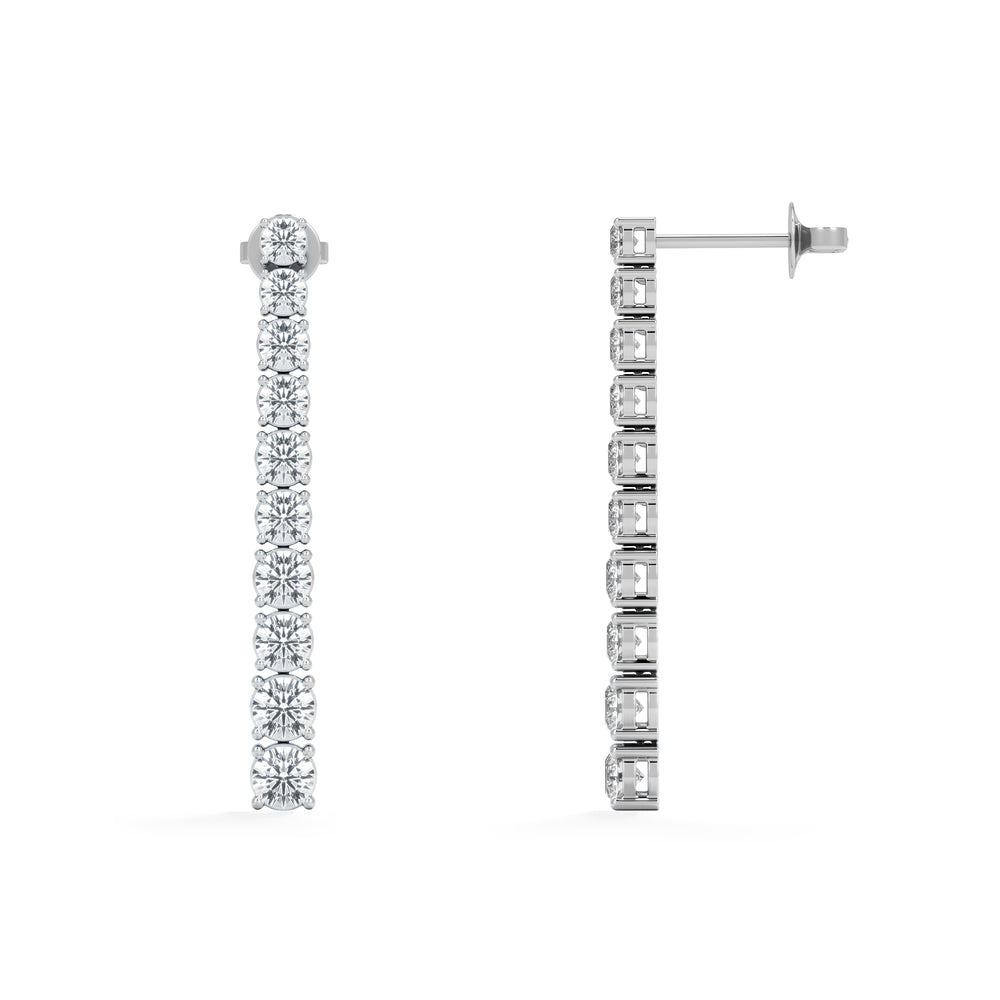 LUXE 5.00ct Lab Diamond Drop Earrings with IGI Certified Brilliant-Cut Diamonds in 18K White Gold