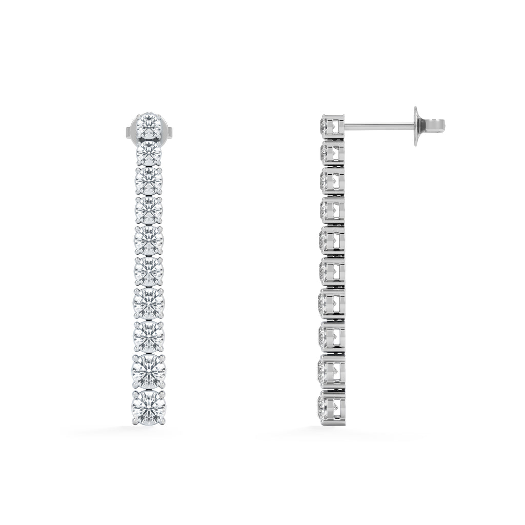 LUXE 5.00ct Lab Diamond Drop Earrings with IGI Certified Brilliant-Cut Diamonds in 18K White Gold