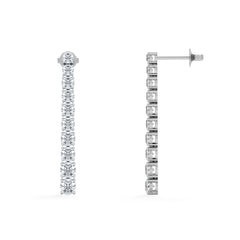 LUXE 5.00ct Lab Diamond Drop Earrings with IGI Certified Brilliant-Cut Diamonds in 18K White Gold