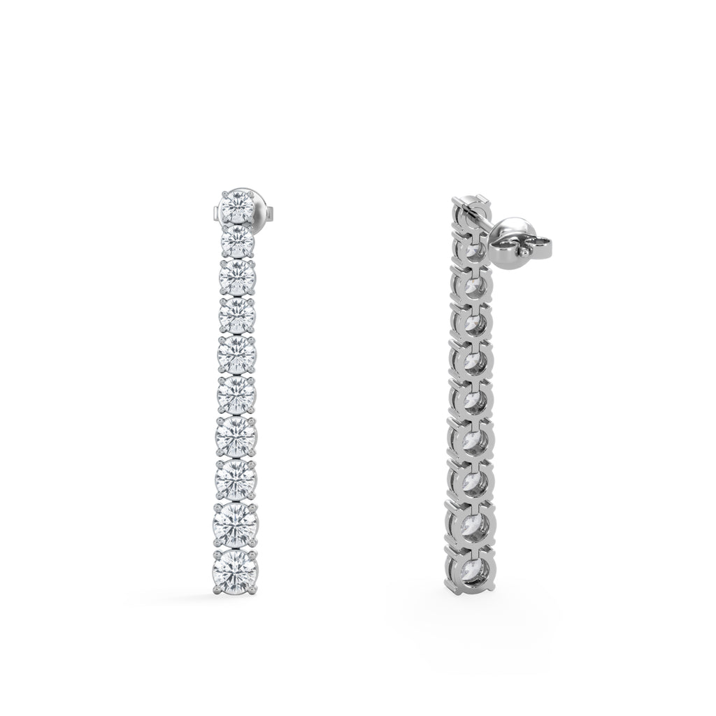 LUXE 5.00ct Lab Diamond Drop Earrings with IGI Certified Brilliant-Cut Diamonds in 18K White Gold