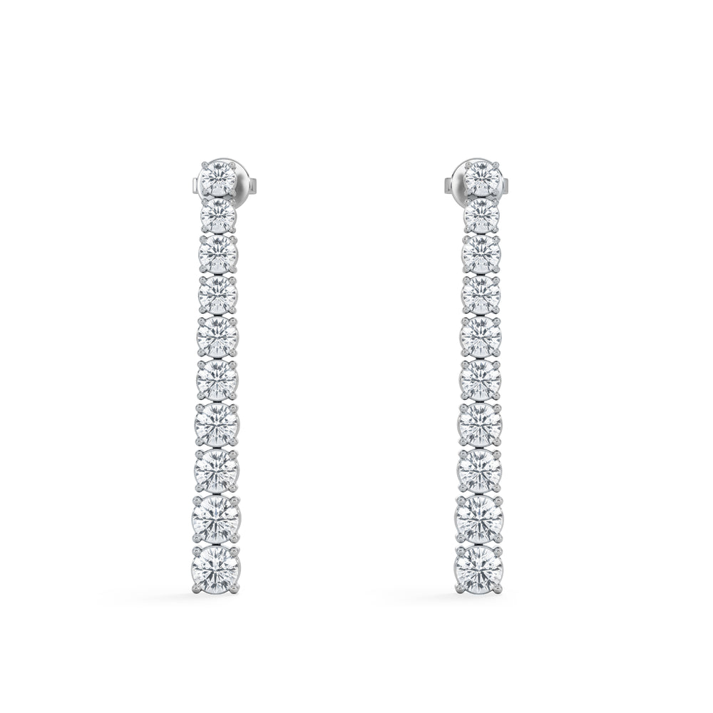 LUXE 5.00ct Lab Diamond Drop Earrings with IGI Certified Brilliant-Cut Diamonds in 18K White Gold