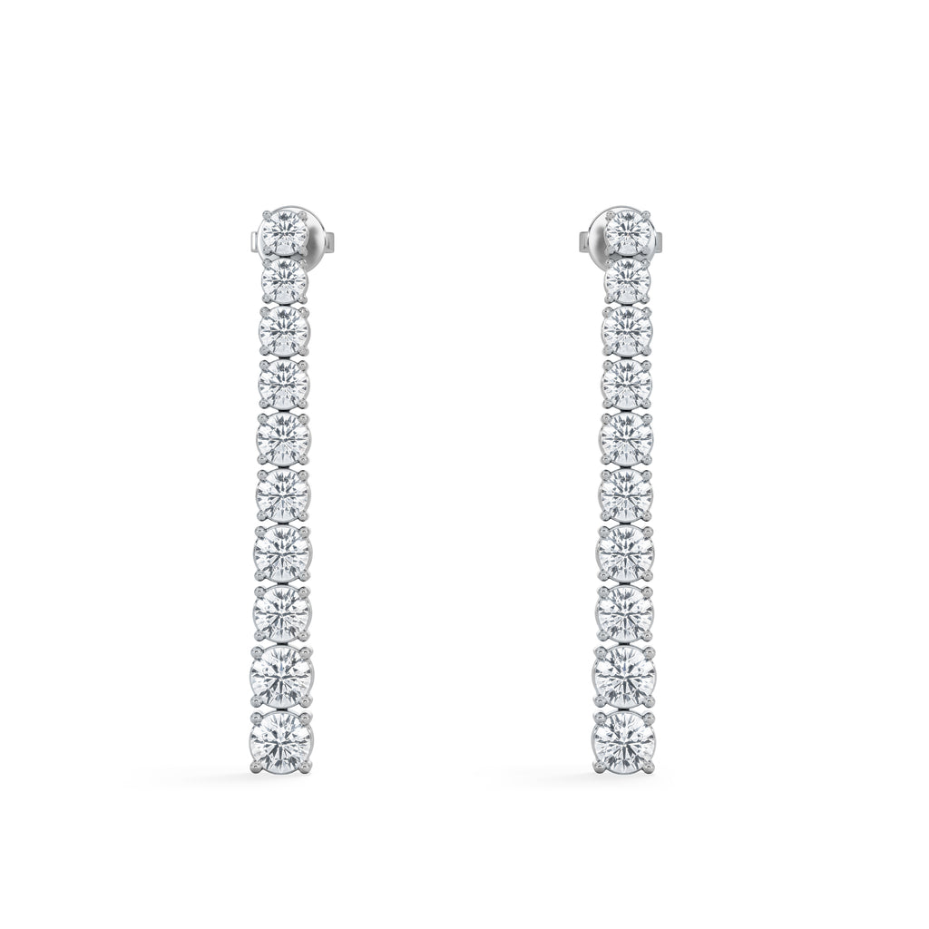 LUXE 5.00ct Lab Diamond Drop Earrings with IGI Certified Brilliant-Cut Diamonds in 18K White Gold