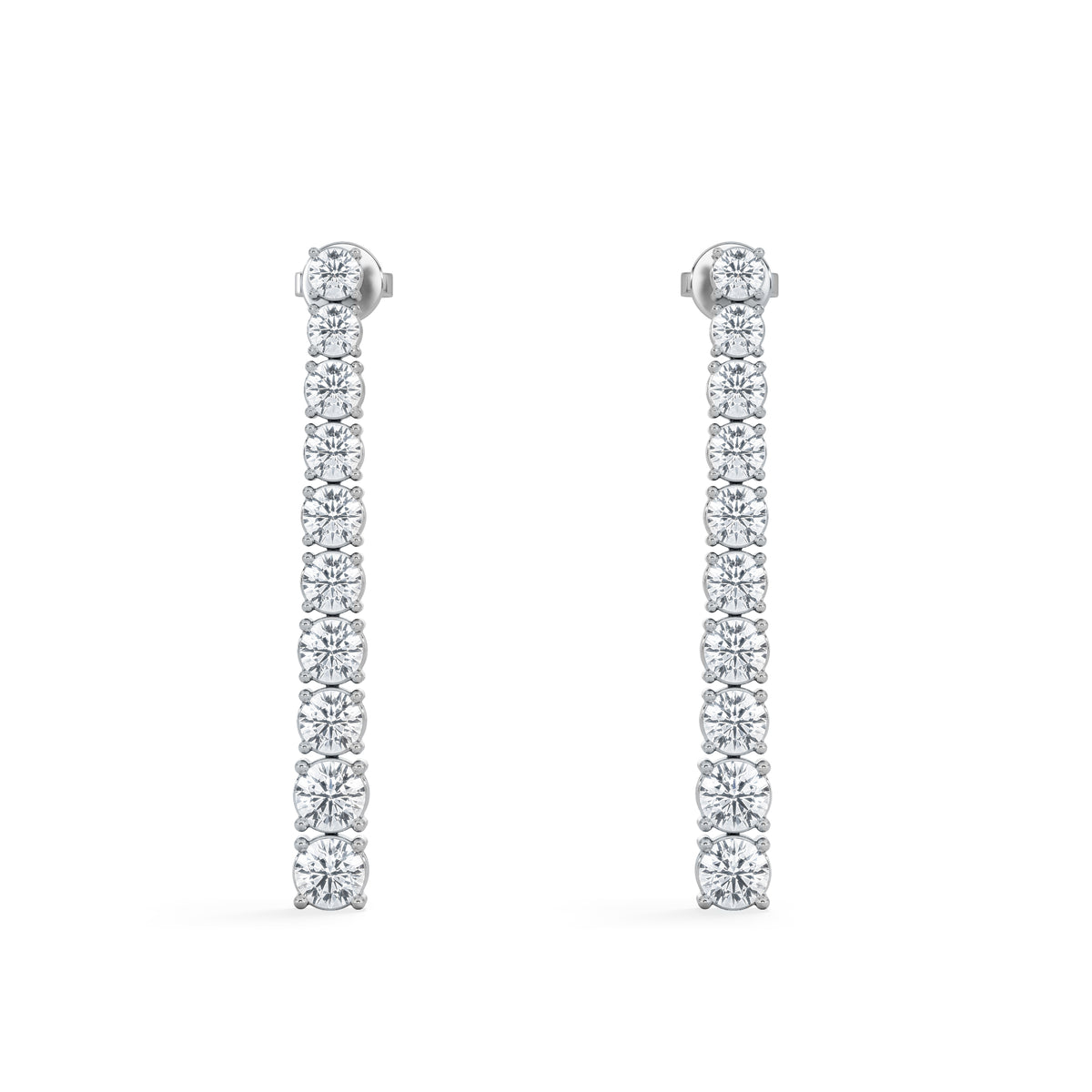 LUXE 5.00ct Lab Diamond Drop Earrings with IGI Certified Brilliant-Cut Diamonds in 18K White Gold