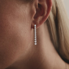 LUXE 5.00ct Lab Diamond Drop Earrings with IGI Certified Brilliant-Cut Diamonds in 18K White Gold