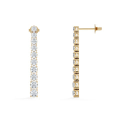 LUXE 5.00ct Lab Diamond Drop Earrings with IGI Certified Brilliant-Cut Diamonds in 18K Yellow Gold