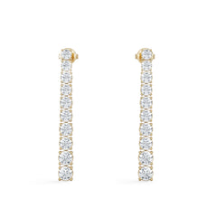 LUXE 5.00ct Lab Diamond Drop Earrings with IGI Certified Brilliant-Cut Diamonds in 18K Yellow Gold