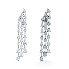 LUXE 10.00ct Lab Diamond Chandelier Earrings with IGI Certified Pear-Cut Diamonds in 18K White Gold