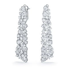 LUXE 10.00ct Lab Diamond Chandelier Earrings with IGI Certified Pear and Round-Cut Diamonds in 18K White Gold