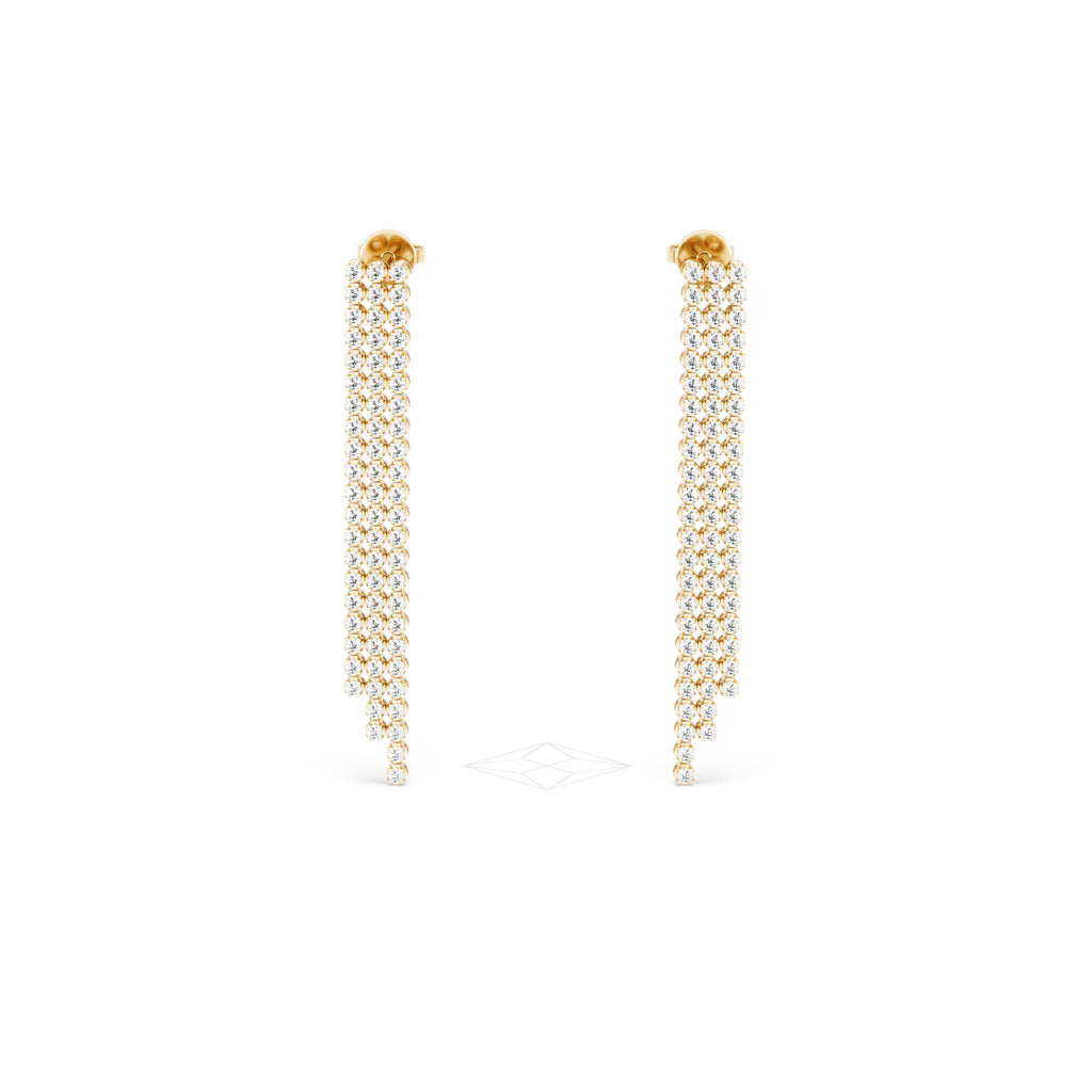 Soirée 1.75ct Round Cut Lab Diamond Drop Earrings in 18K Yellow Gold
