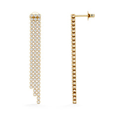 Soirée 1.75ct Round Cut Lab Diamond Drop Earrings in 18K Yellow Gold