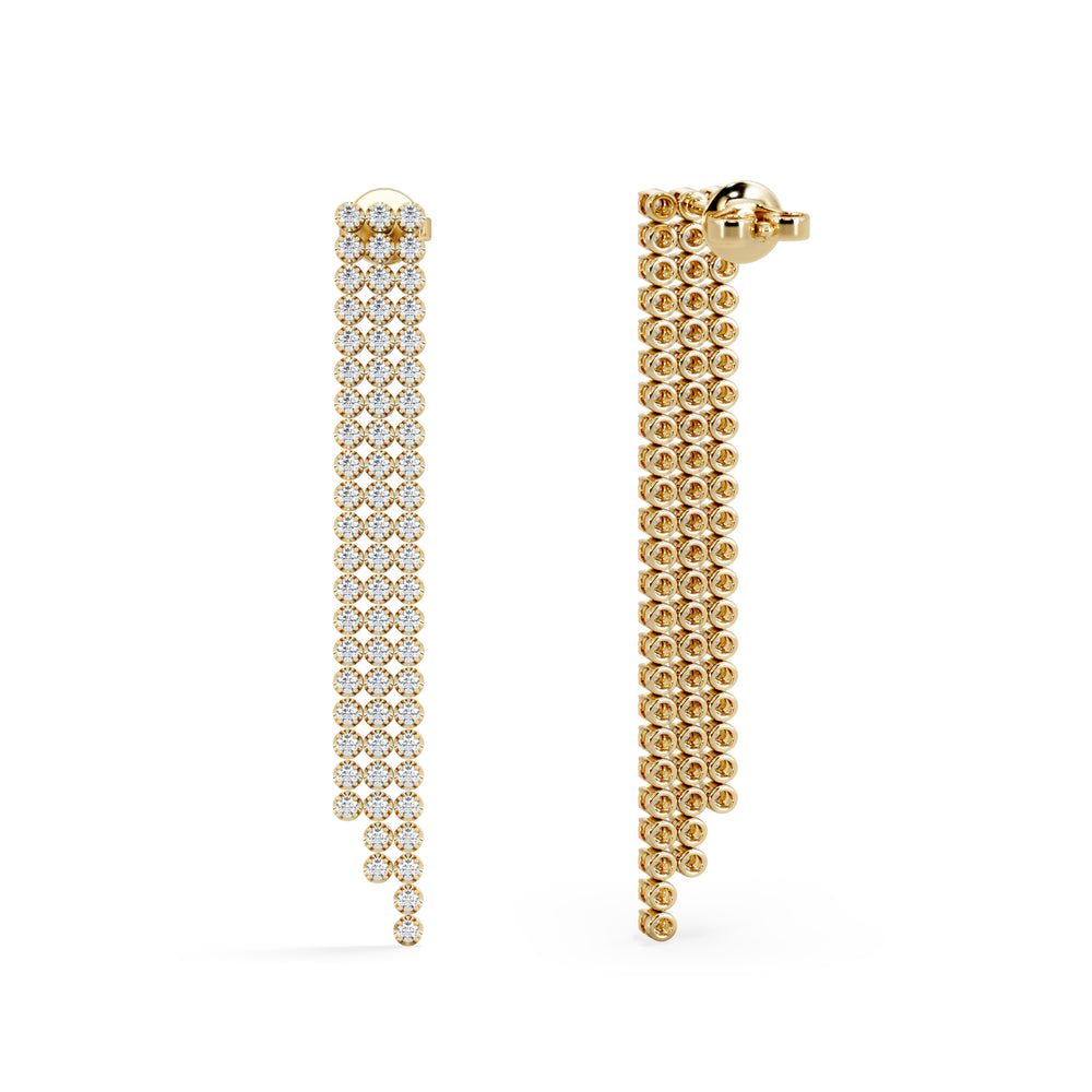 Soirée 1.75ct Round Cut Lab Diamond Drop Earrings in 18K Yellow Gold