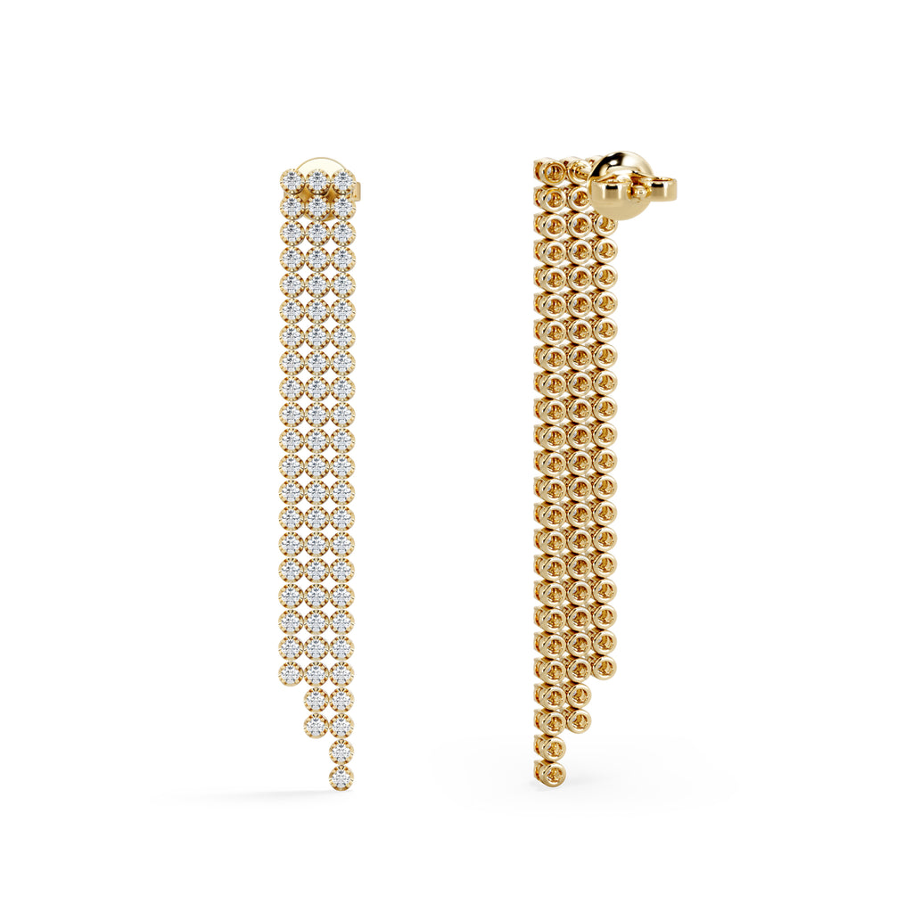 Soirée 1.75ct Round Cut Lab Diamond Drop Earrings in 18K Yellow Gold
