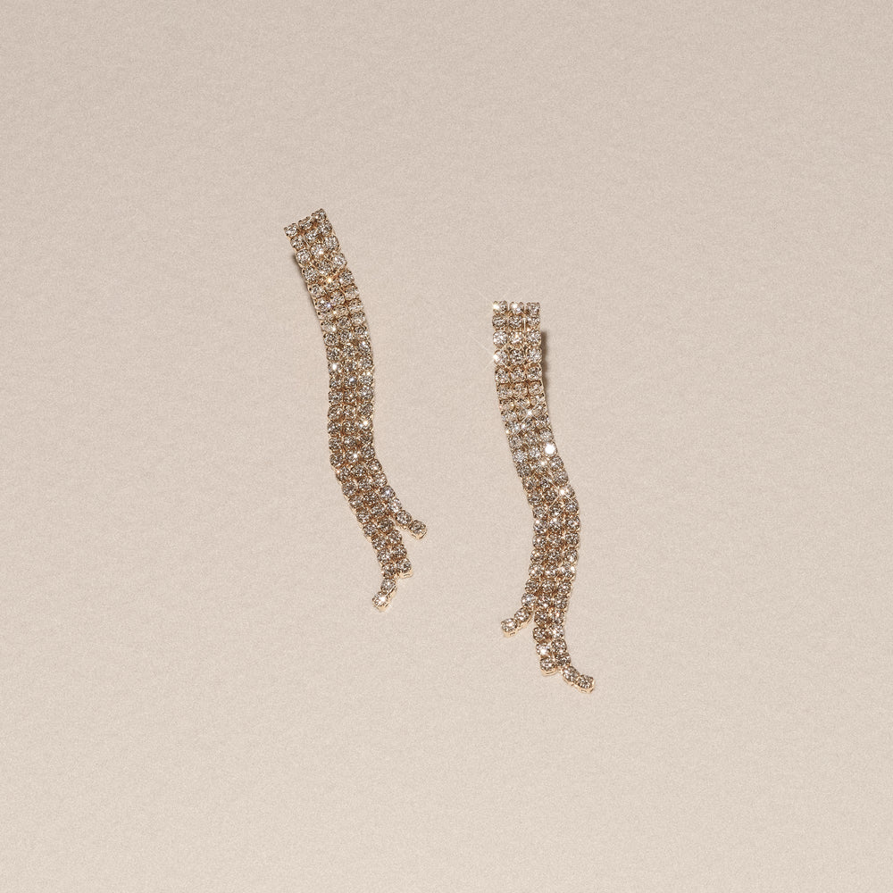 Soirée 1.75ct Round Cut Lab Diamond Drop Earrings in 18K Yellow Gold