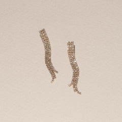 Soirée 1.75ct Round Cut Lab Diamond Drop Earrings in 18K Yellow Gold