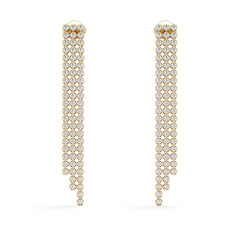Soirée 1.75ct Round Cut Lab Diamond Drop Earrings in 18K Yellow Gold