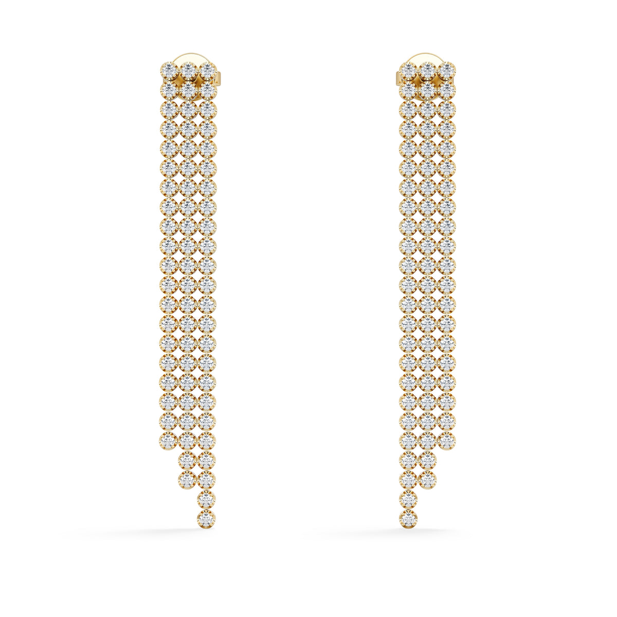 Soirée 1.75ct Round Cut Lab Diamond Drop Earrings in 18K Yellow Gold