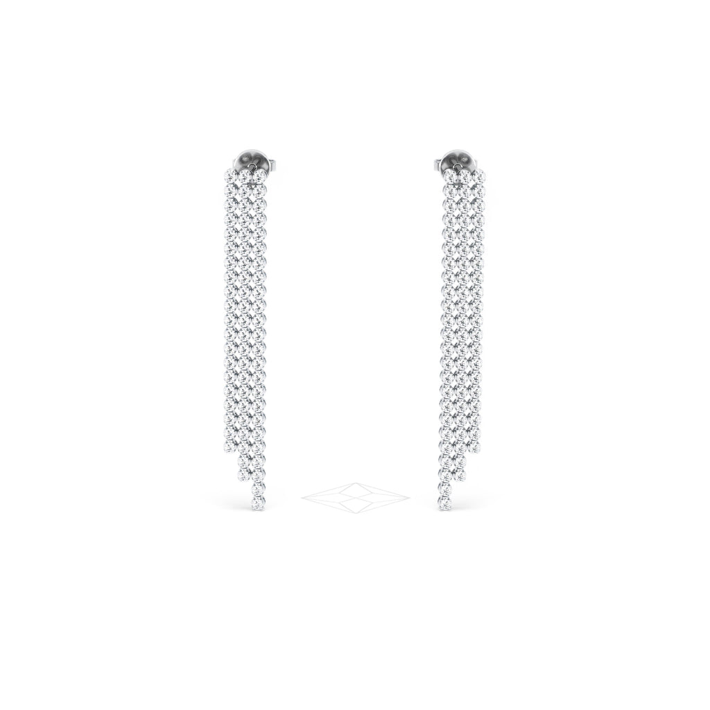 Soirée 1.75ct Round Cut Lab Diamond Drop Earrings in 18K White Gold
