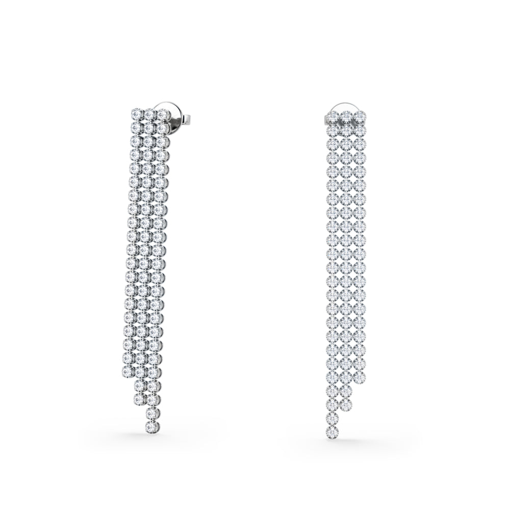 Soirée 1.75ct Round Cut Lab Diamond Drop Earrings in 18K White Gold