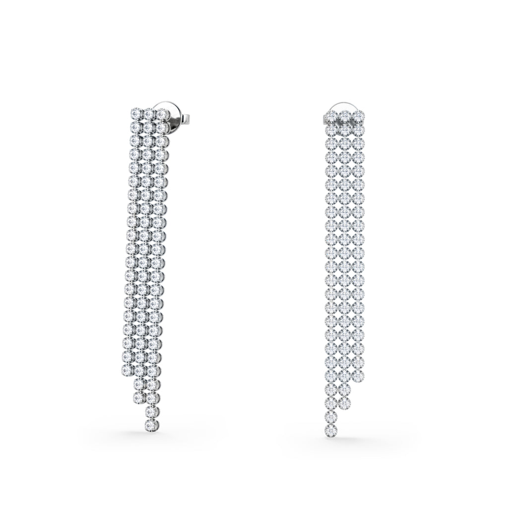 Soirée 1.75ct Round Cut Lab Diamond Drop Earrings in 18K White Gold