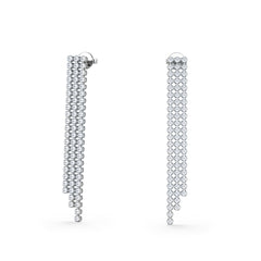 Soirée 1.75ct Round Cut Lab Diamond Drop Earrings in 18K White Gold