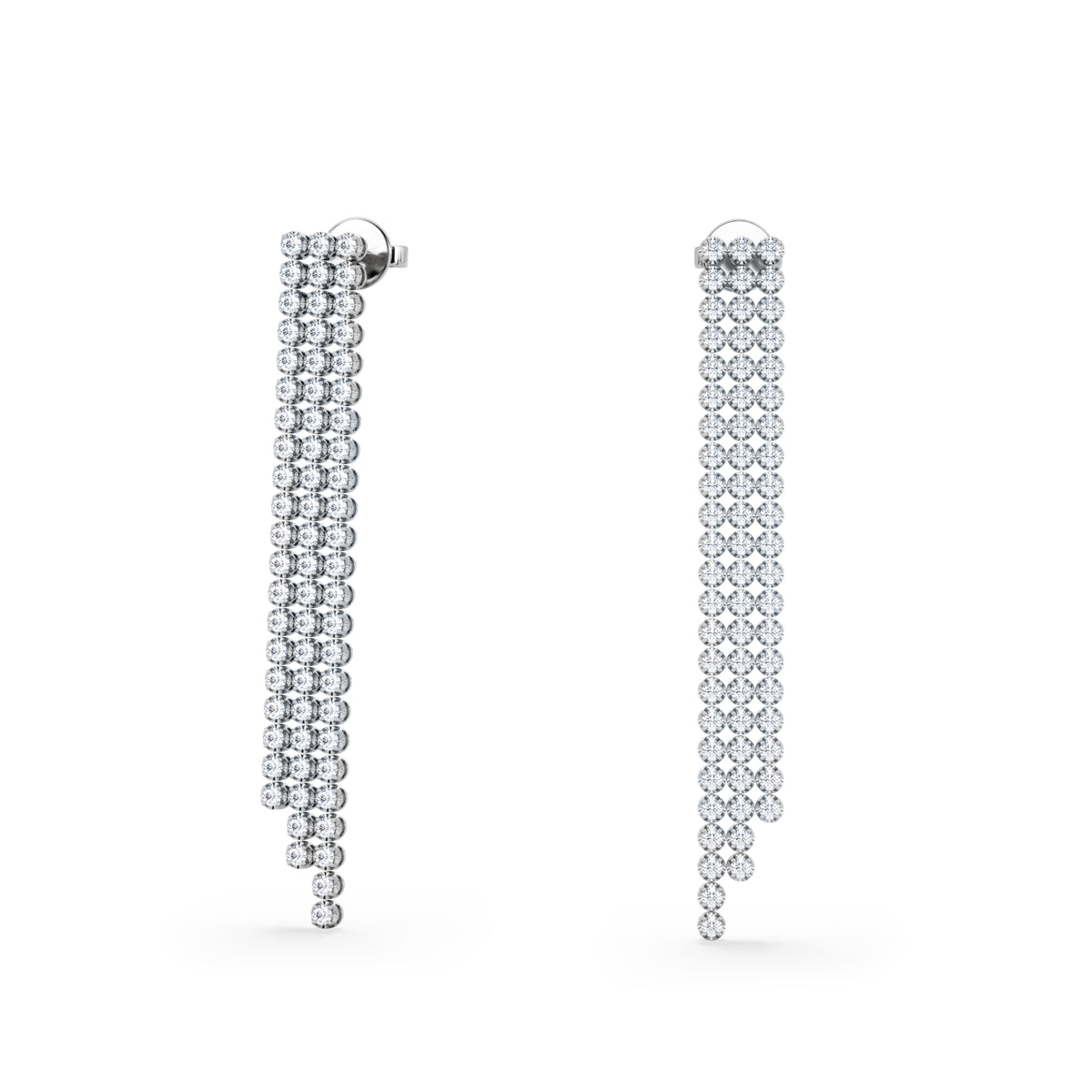 Soirée 1.75ct Round Cut Lab Diamond Drop Earrings in 18K White Gold
