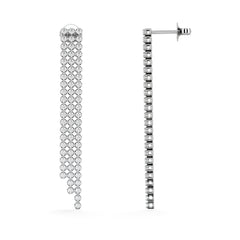 Soirée 1.75ct Round Cut Lab Diamond Drop Earrings in 18K White Gold