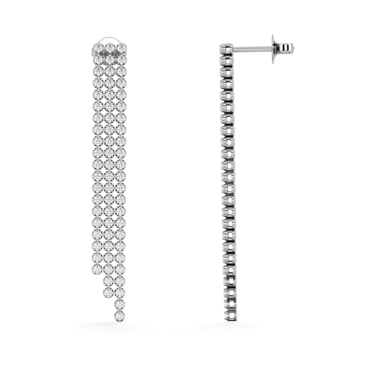 Soirée 1.75ct Round Cut Lab Diamond Drop Earrings in 18K White Gold
