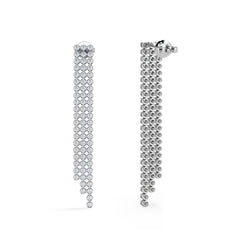 Soirée 1.75ct Round Cut Lab Diamond Drop Earrings in 18K White Gold