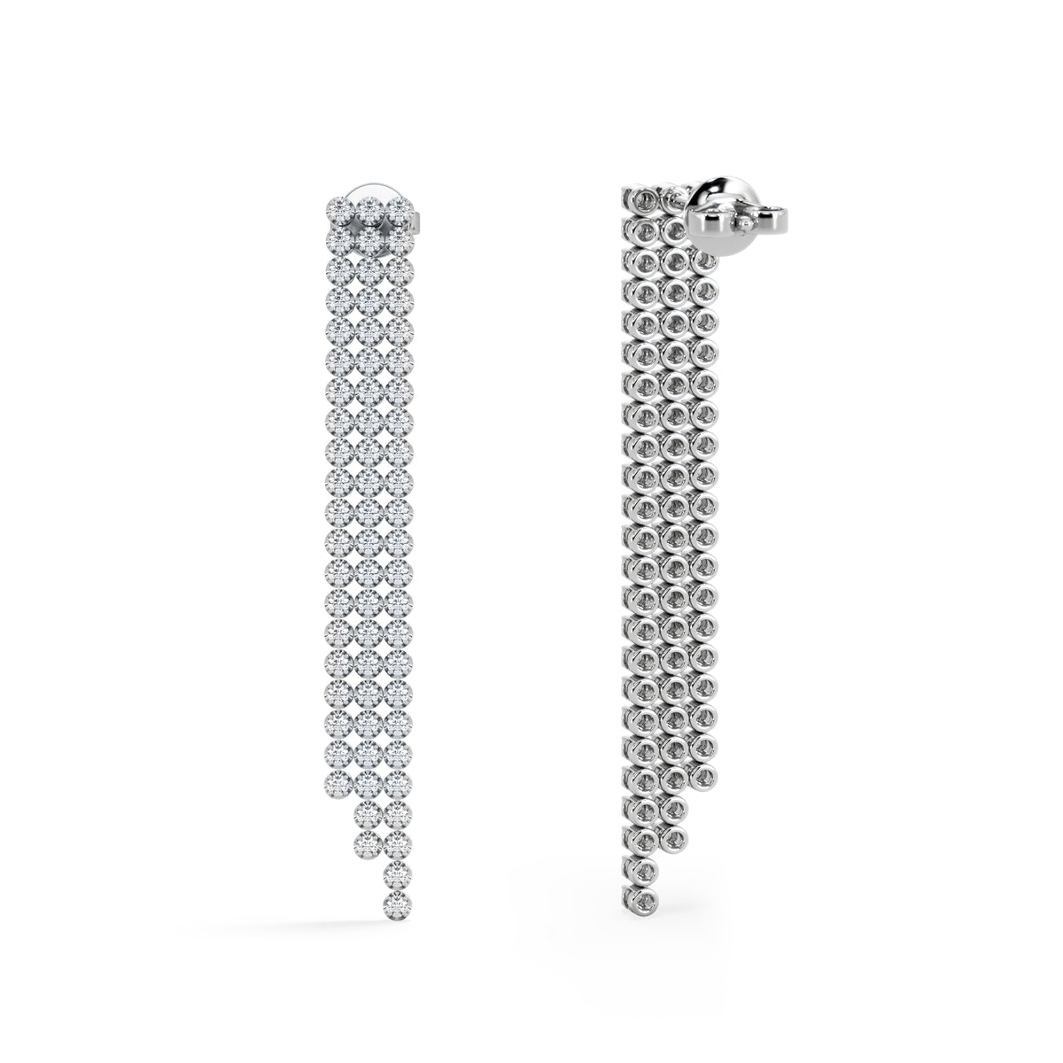 Soirée 1.75ct Round Cut Lab Diamond Drop Earrings in 18K White Gold