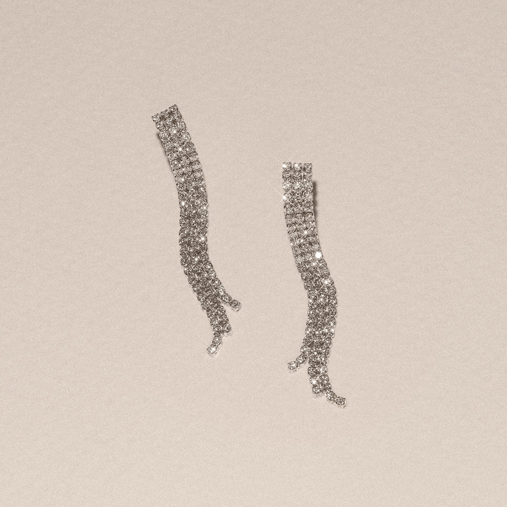 Soirée 1.75ct Round Cut Lab Diamond Drop Earrings in 18K White Gold