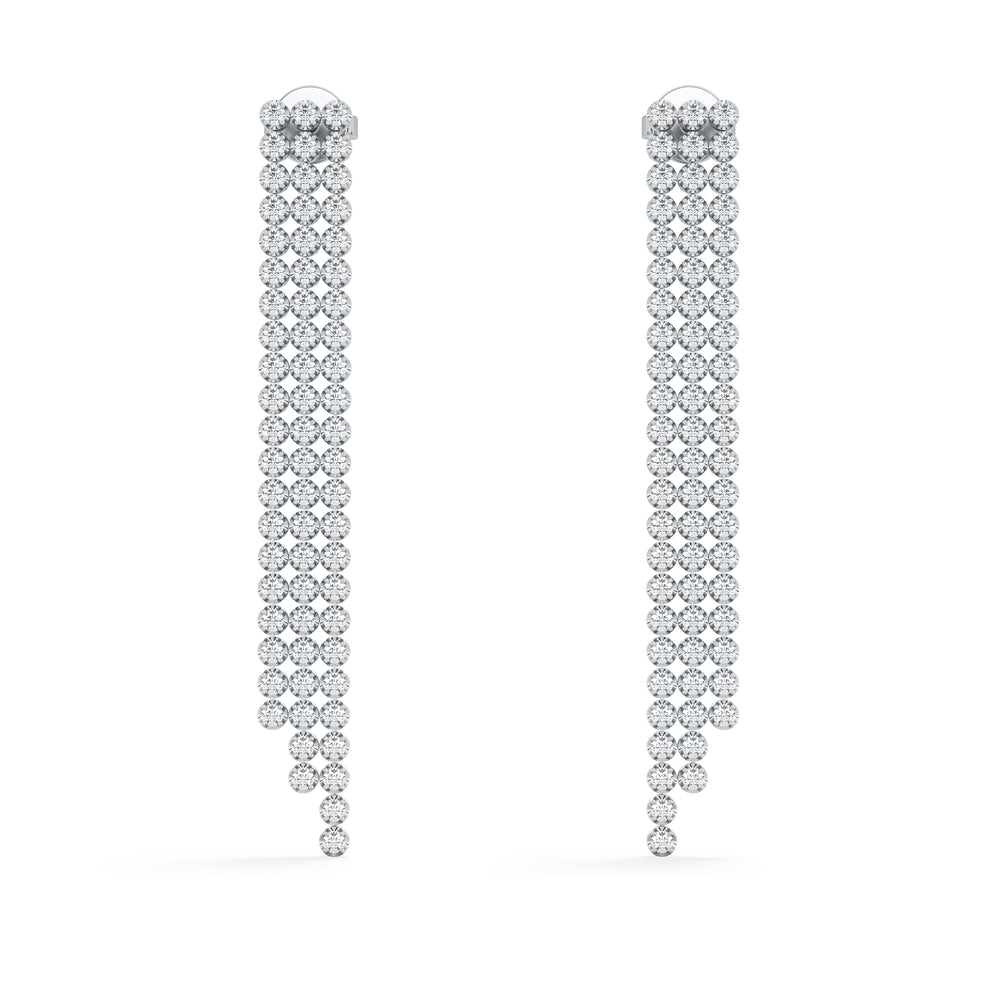 Soirée 1.75ct Round Cut Lab Diamond Drop Earrings in 18K White Gold