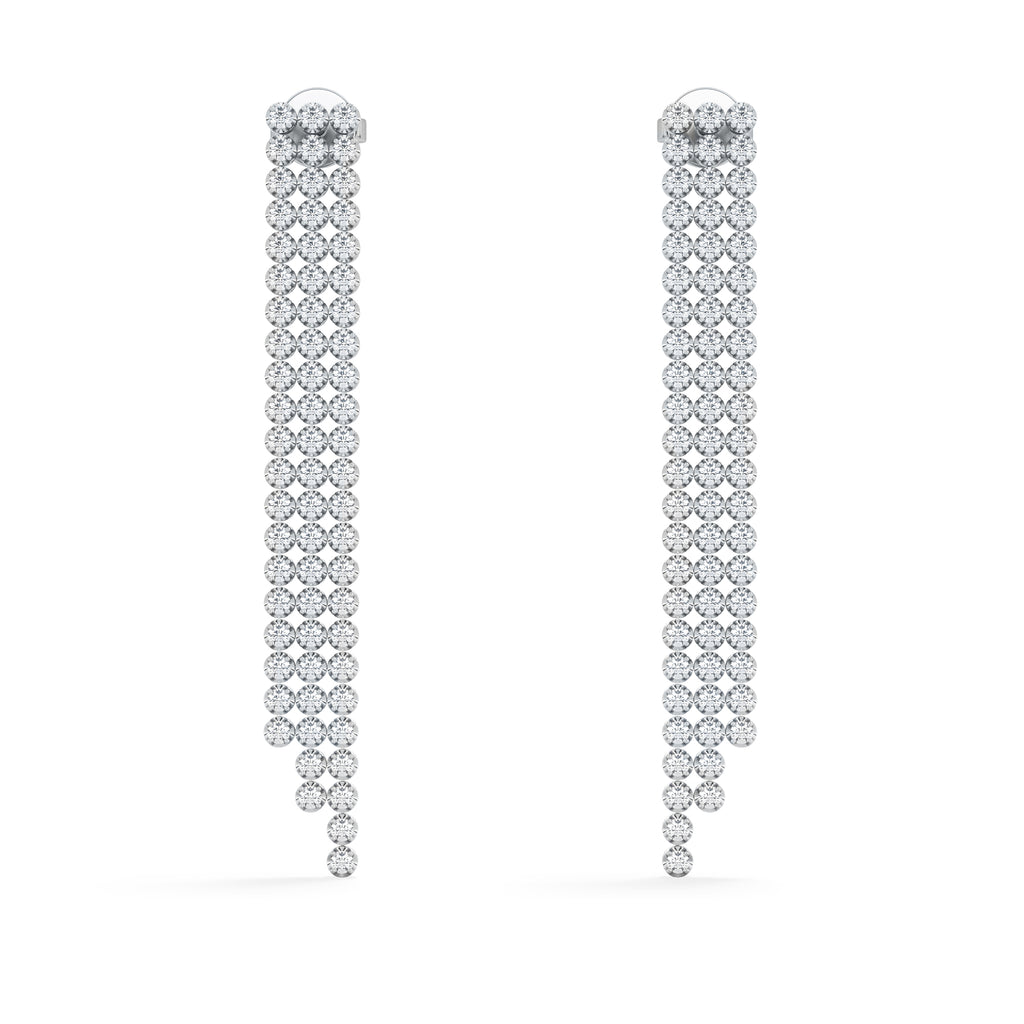 Soirée 1.75ct Round Cut Lab Diamond Drop Earrings in 18K White Gold