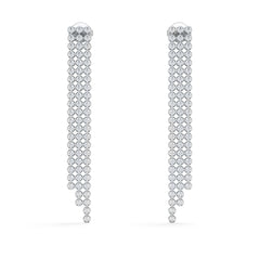 Soirée 1.75ct Round Cut Lab Diamond Drop Earrings in 18K White Gold