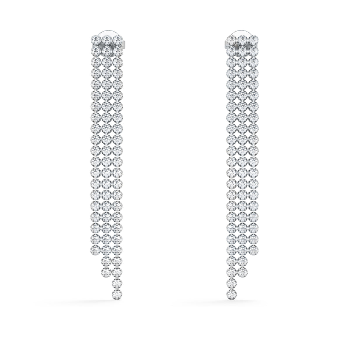 Soirée 1.75ct Round Cut Lab Diamond Drop Earrings in 18K White Gold