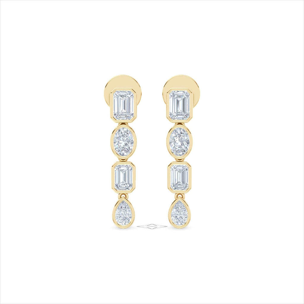 Skyline 1.10ct Emerald Cut Lab Diamond Drop Earrings in 14K Yellow Gold