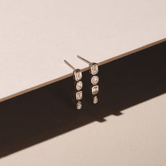 Skyline 1.10ct Emerald Cut Lab Diamond Drop Earrings in 14K Yellow Gold